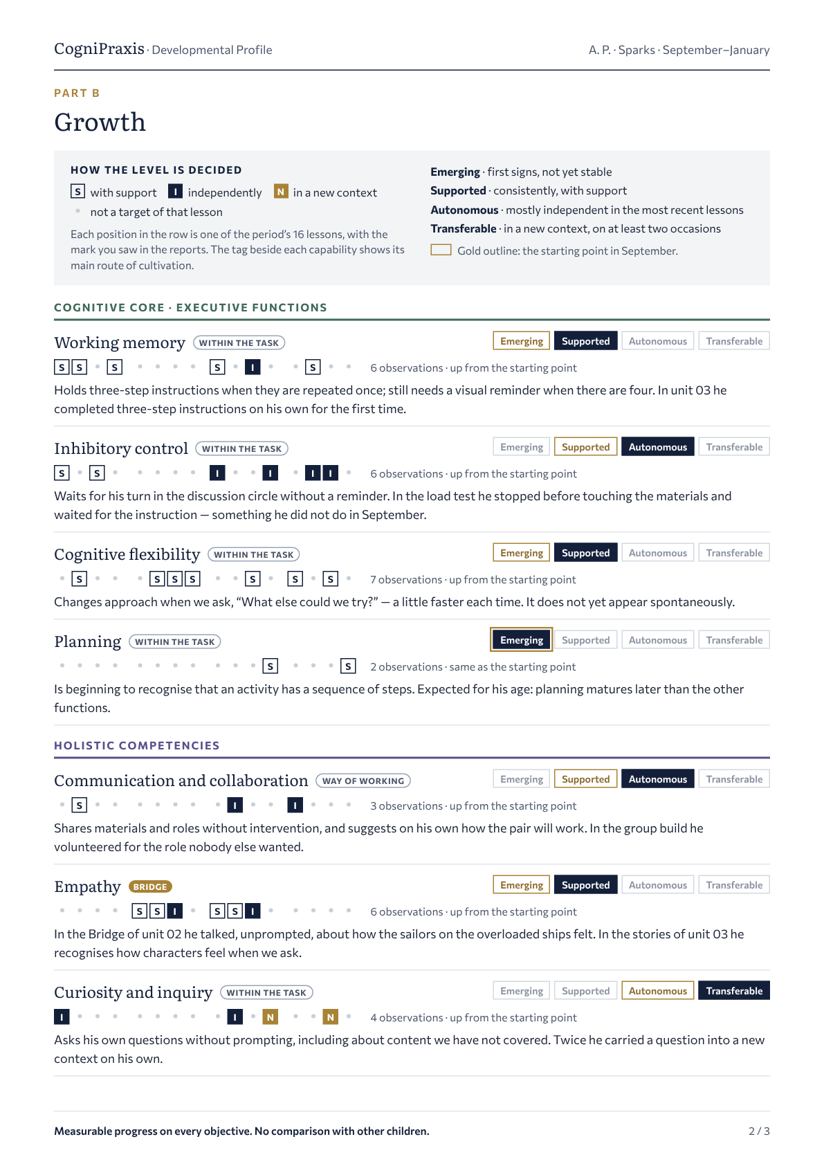 Sample: Developmental Profile